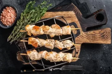 grilled chicken skewers greek souvlaki