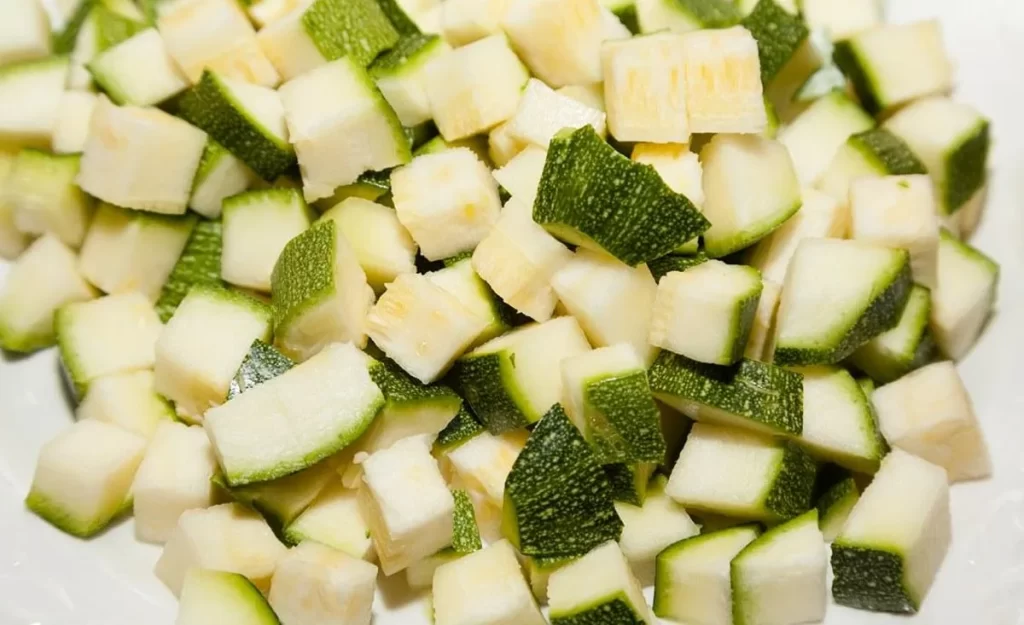 chopped zucchini for turkish stew